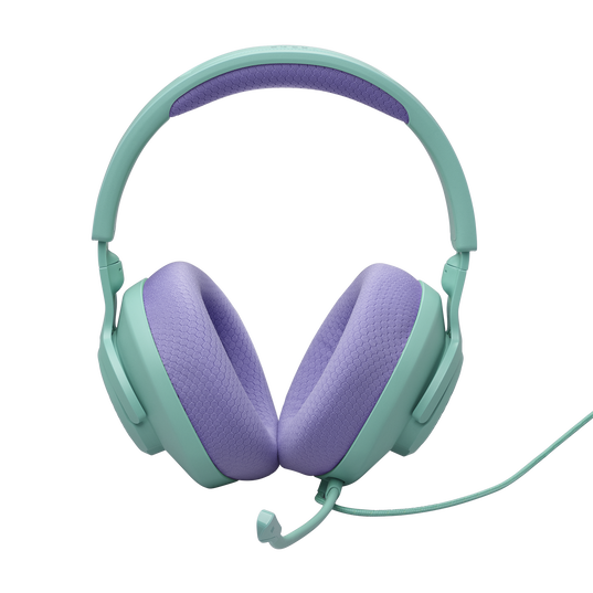 JBL Quantum 100M2 - Cyan - Wired over-ear gaming headset with detachable mic and mute option - Front